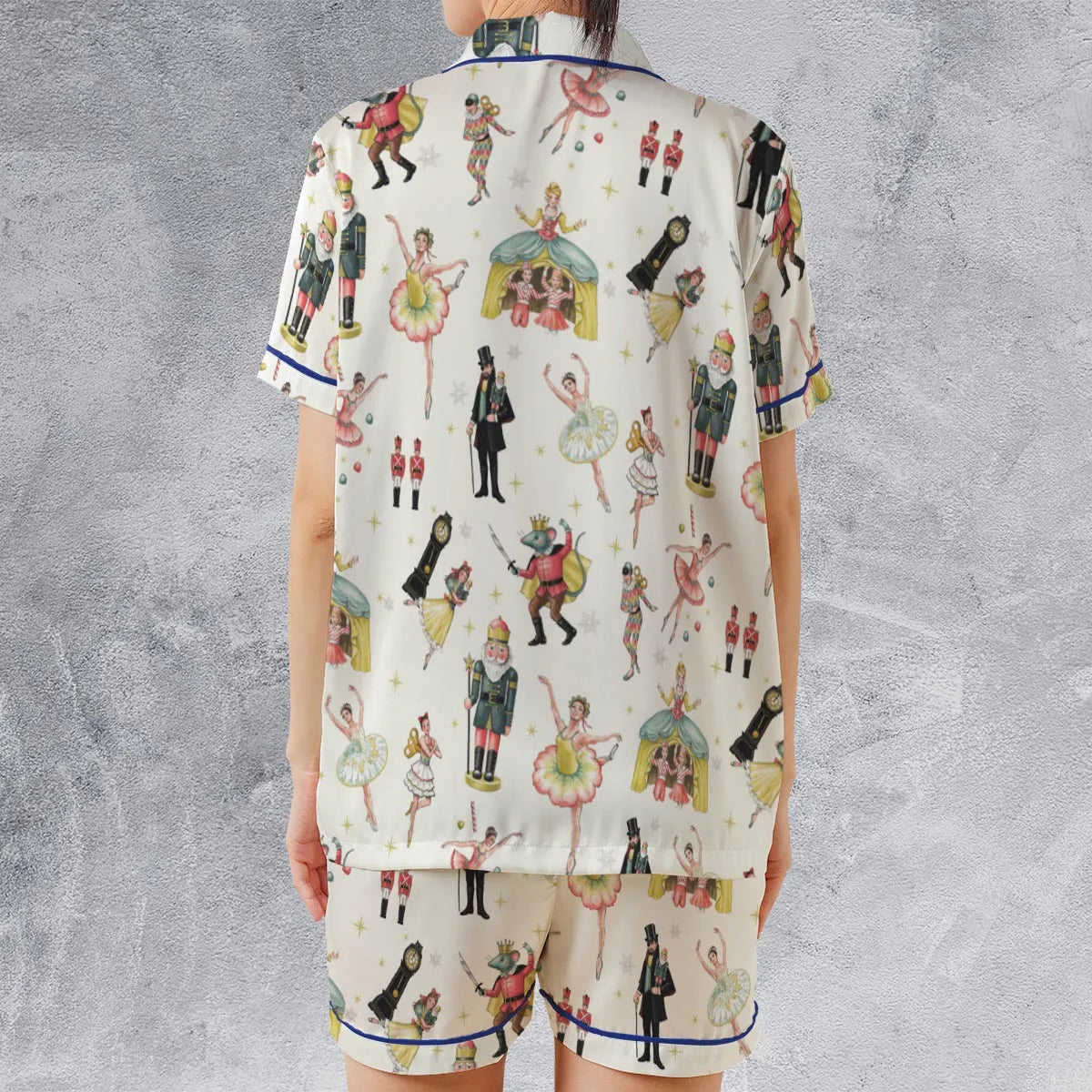 Satin Short-Sleeve Pajamas Set - 7ZV8366W