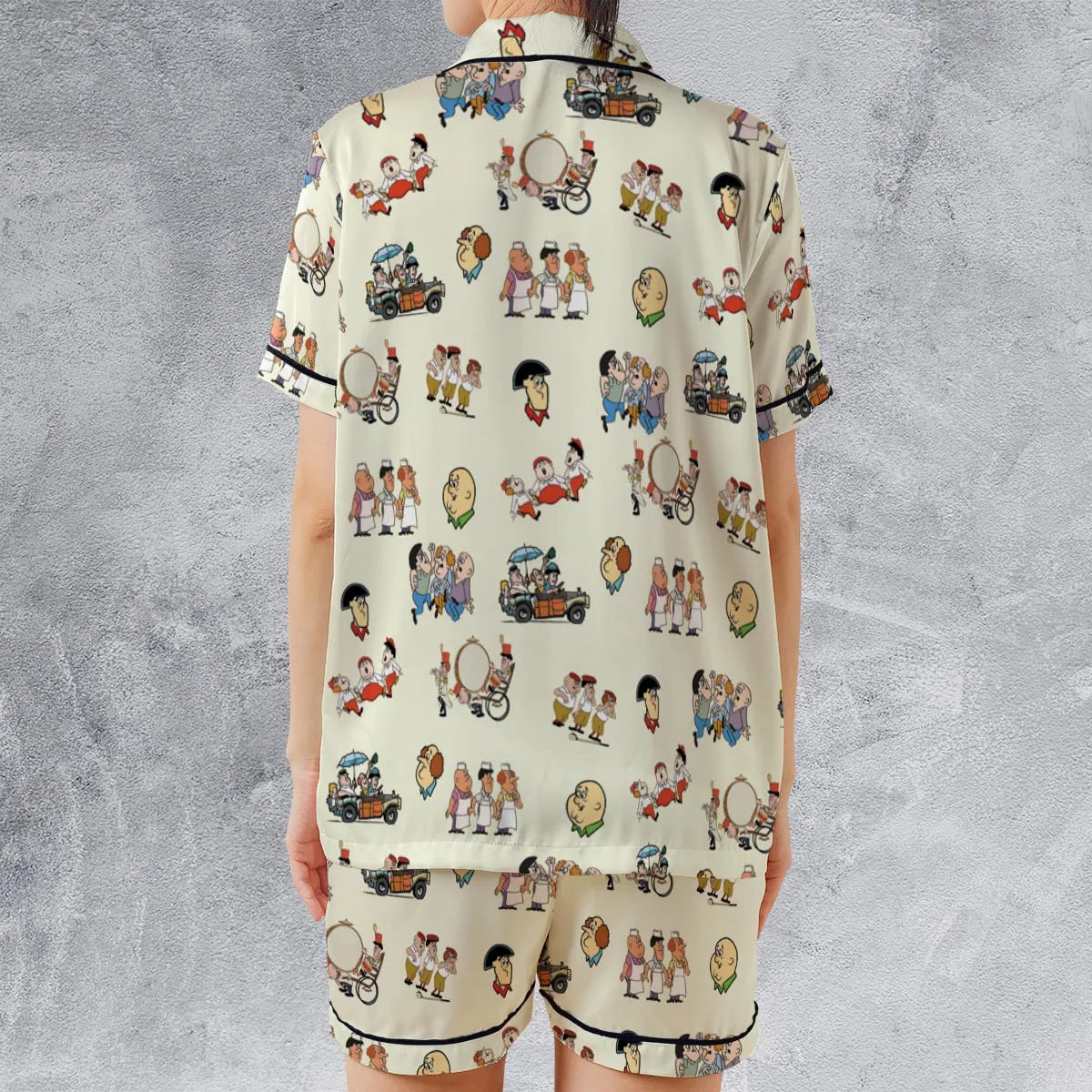 Satin Short-Sleeve Pajamas Set - SQ4W7XVY
