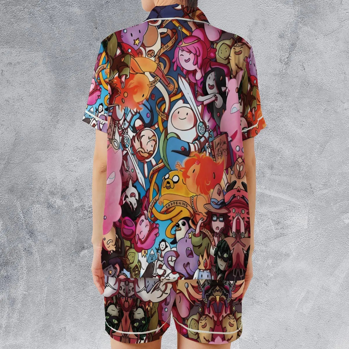 Satin Short-Sleeve Pajamas Set - M2NLY3JS