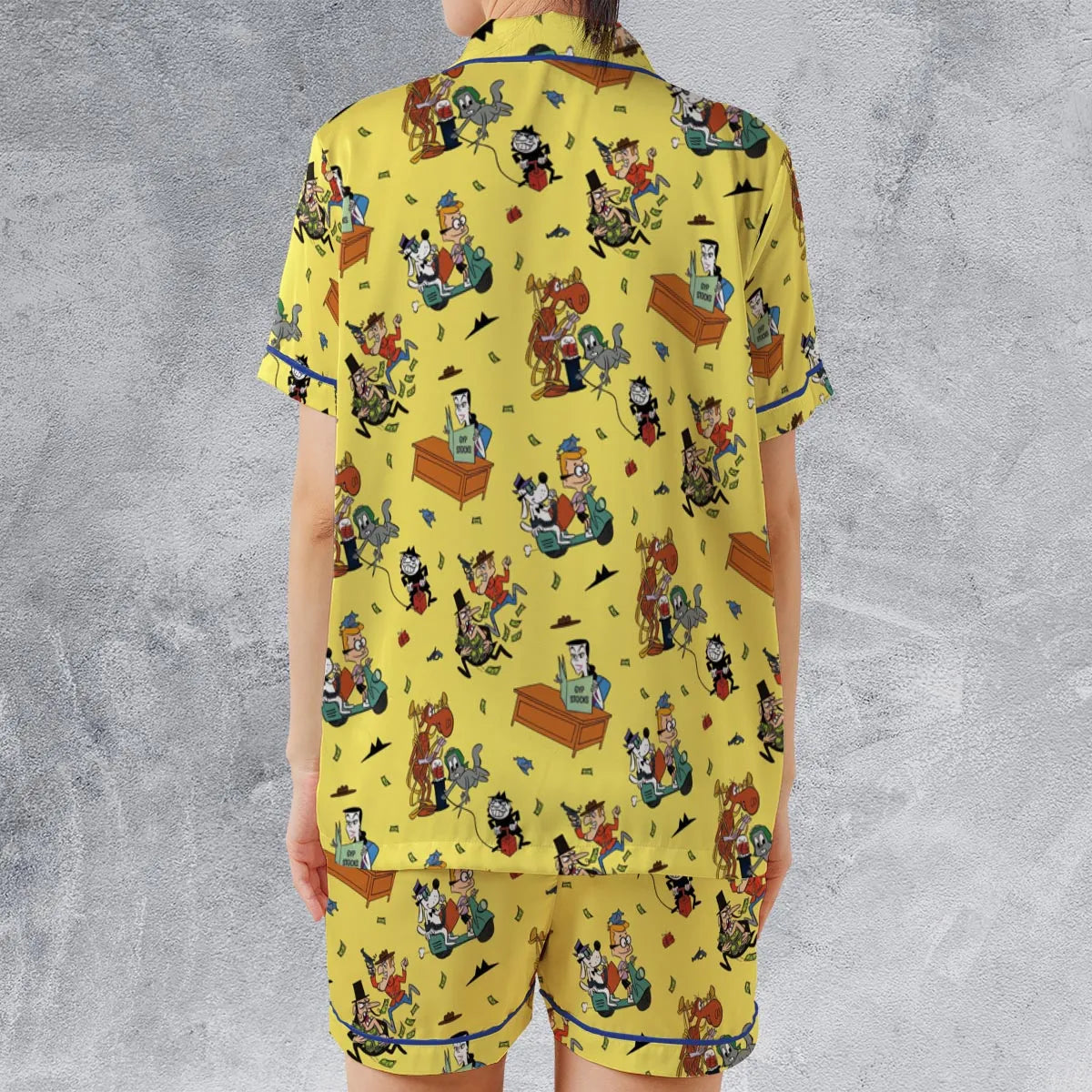Satin Short-Sleeve Pajamas Set - 5PNYS96L
