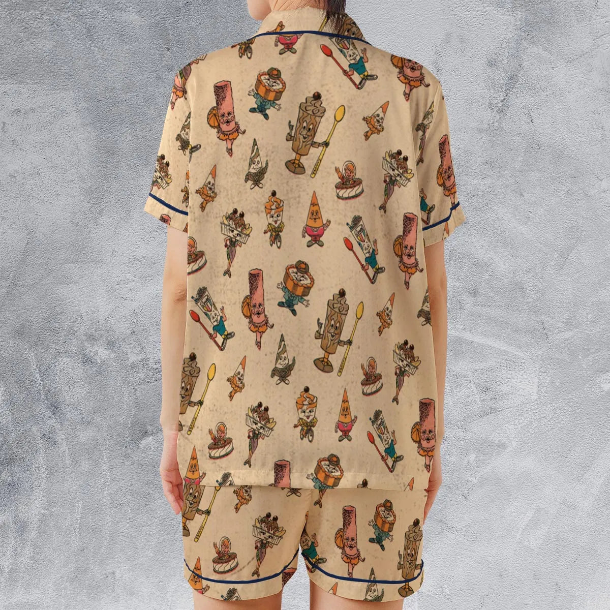 Satin Short-Sleeve Pajamas Set - ERFS6VXW