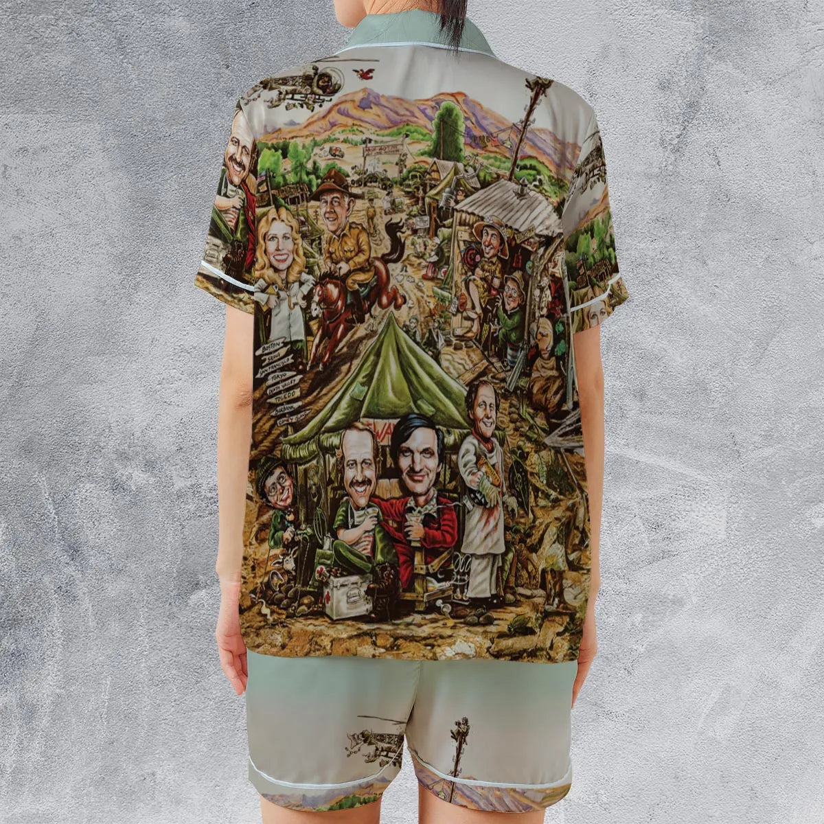 Satin Short-Sleeve Pajamas Set - AG4K6GPM
