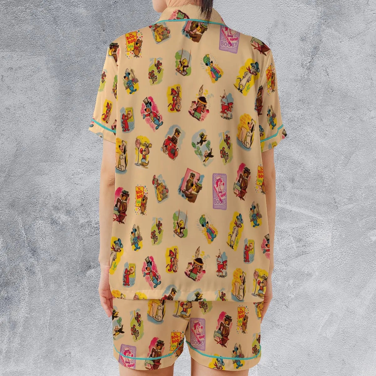Satin Short-Sleeve Pajamas Set - GW9167XR