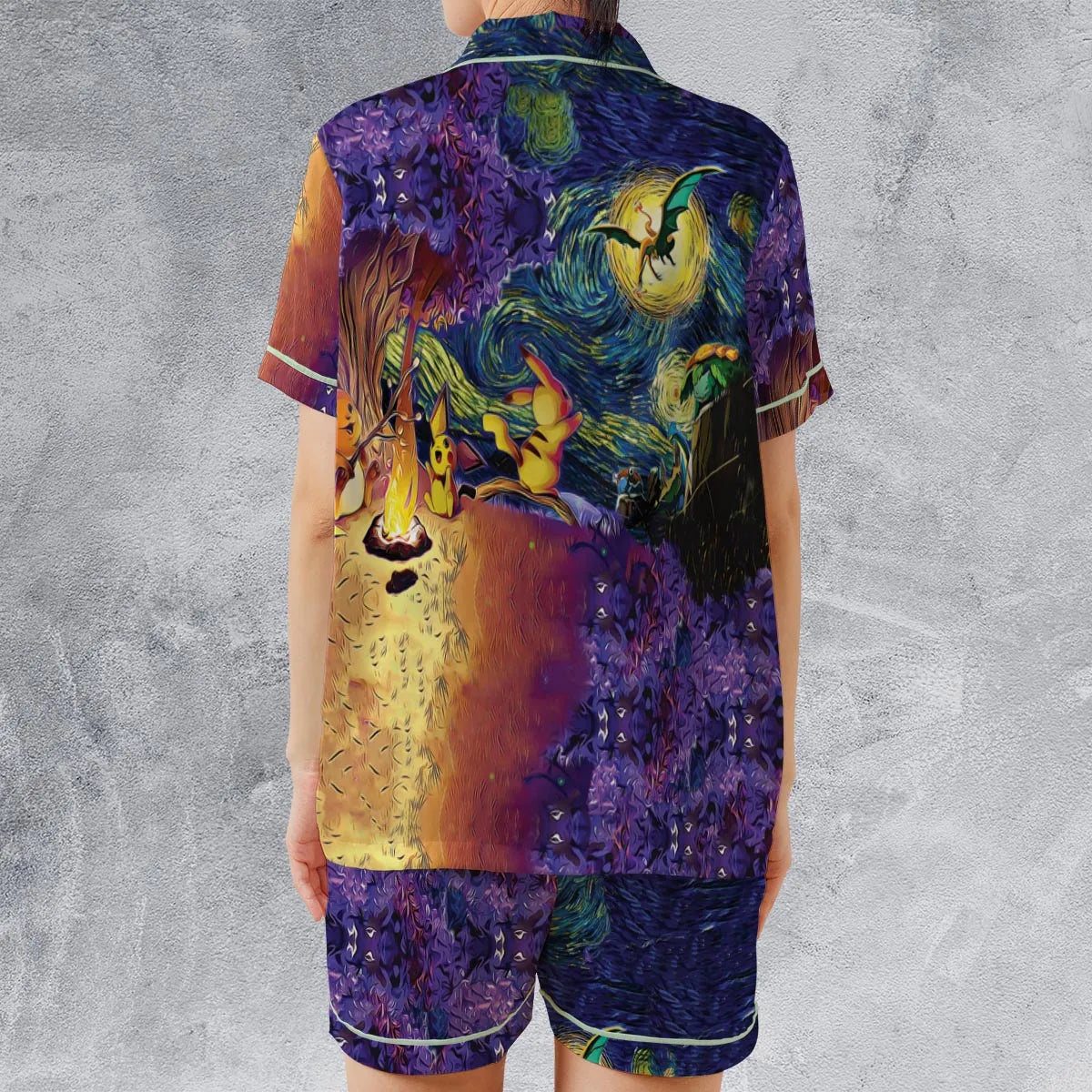 Satin Short-Sleeve Pajamas Set - XUXJCD2N