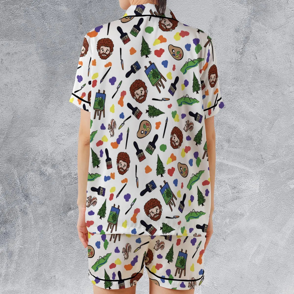 Satin Short-Sleeve Pajamas Set - 73WSLTRC