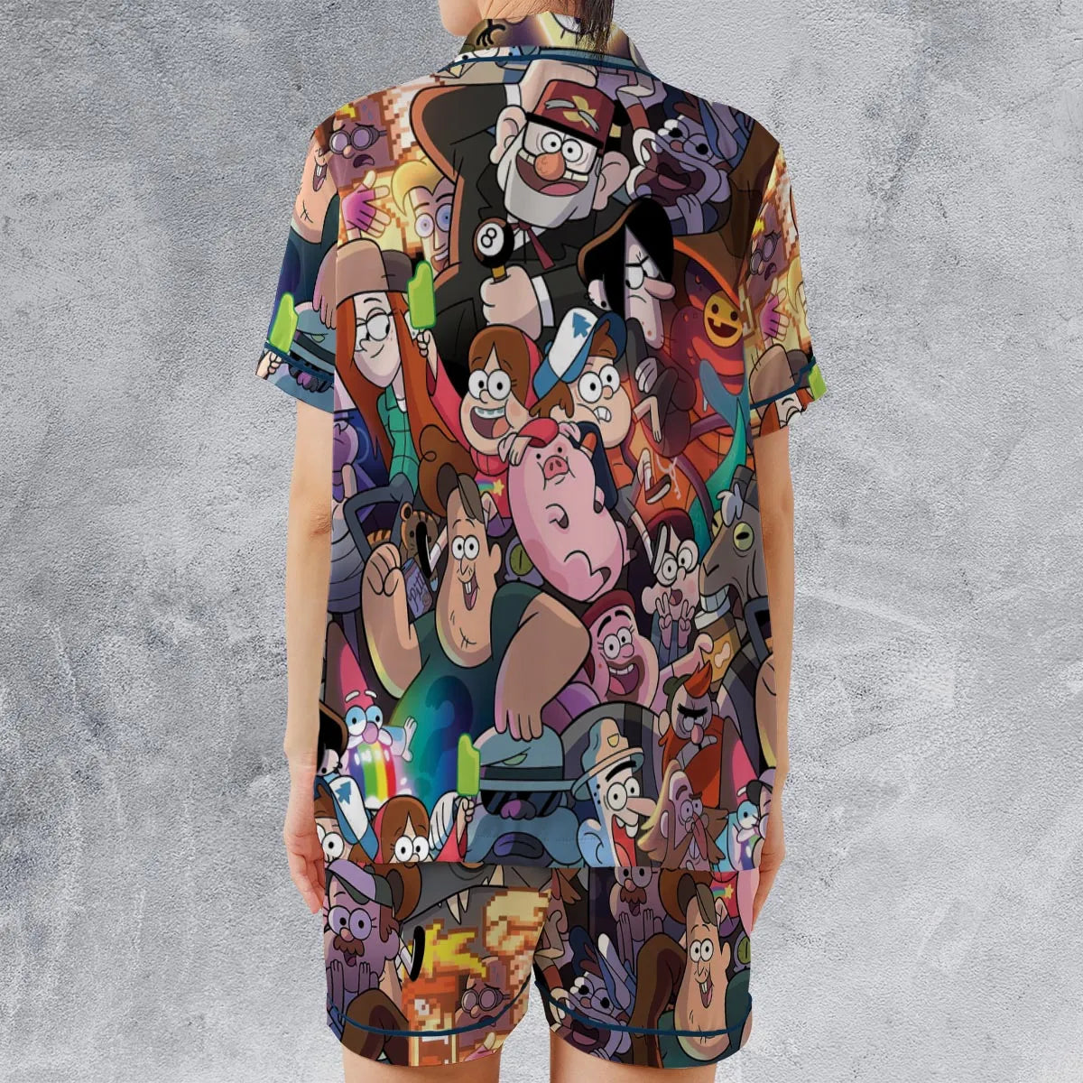 Satin Short-Sleeve Pajamas Set - S1PJTFK9