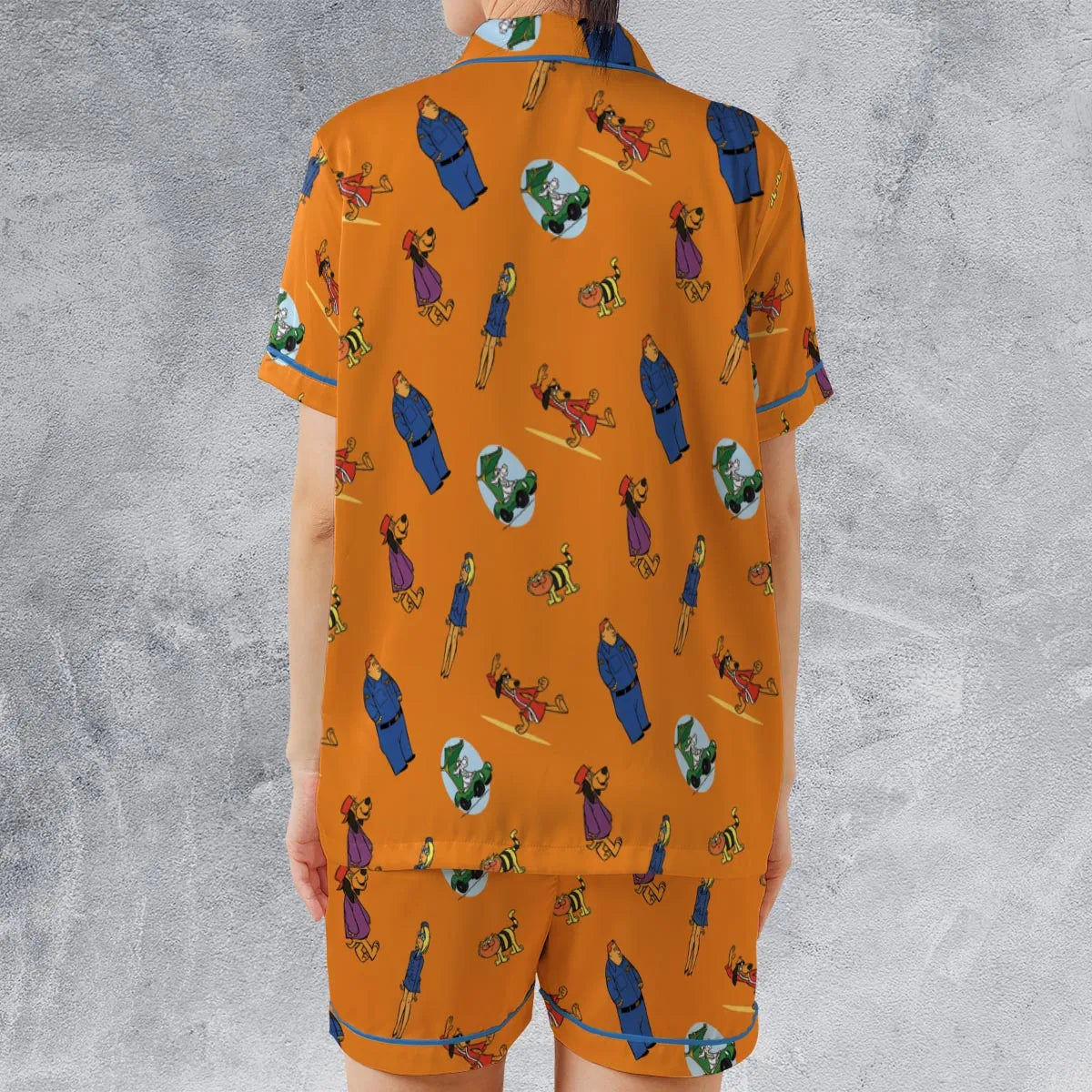 Satin Short-Sleeve Pajamas Set - YEFUYVMP