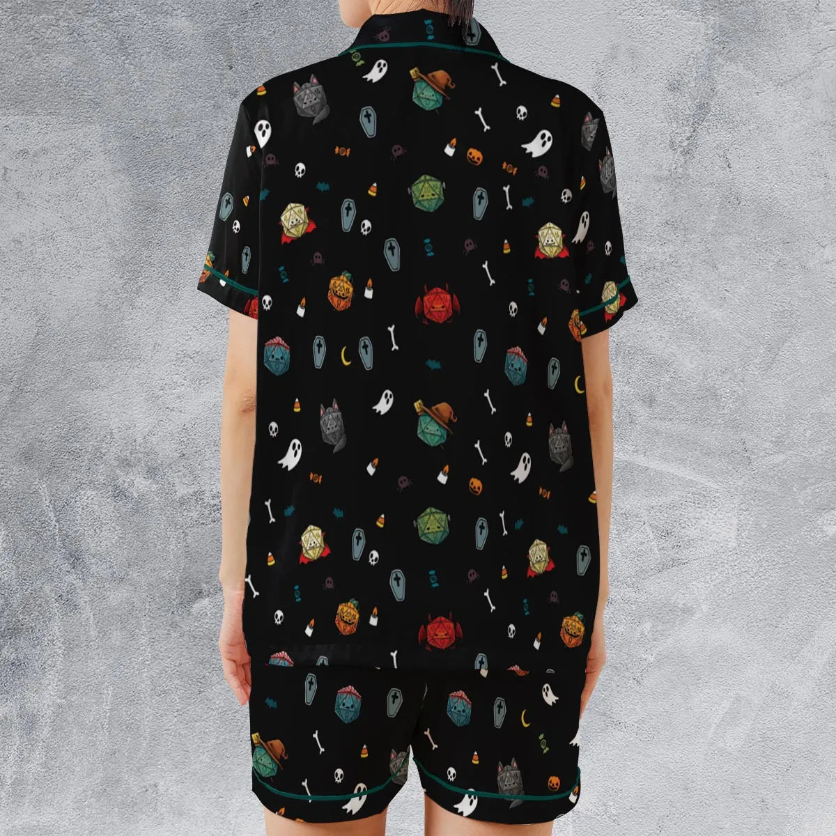 Satin Short-Sleeve Pajamas Set - RK67Q24R
