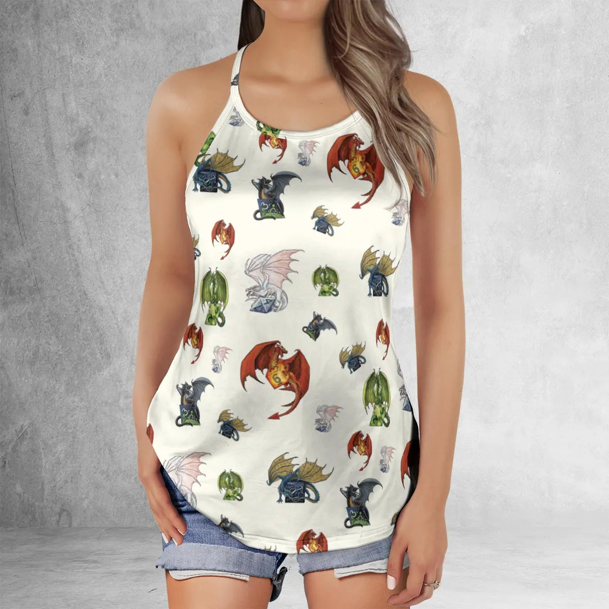 Criss Cross Tank Top - LEFFFKAQ