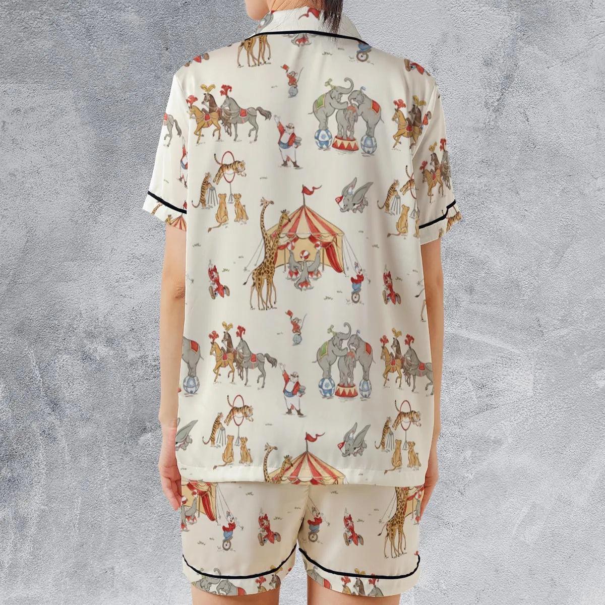 Satin Short-Sleeve Pajamas Set - 6R5WX93Y