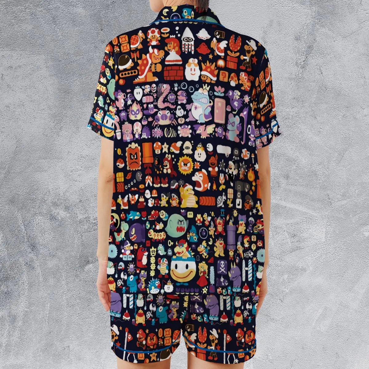 Satin Short-Sleeve Pajamas Set - FMH7YCVU