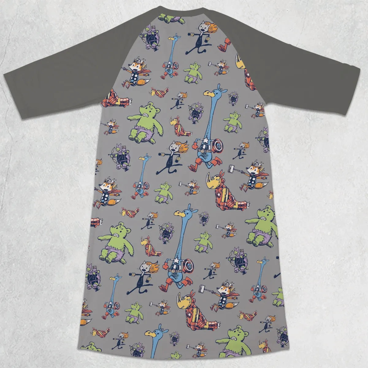 3/4 Sleeve Raglan Dress - Z3CWMBUF