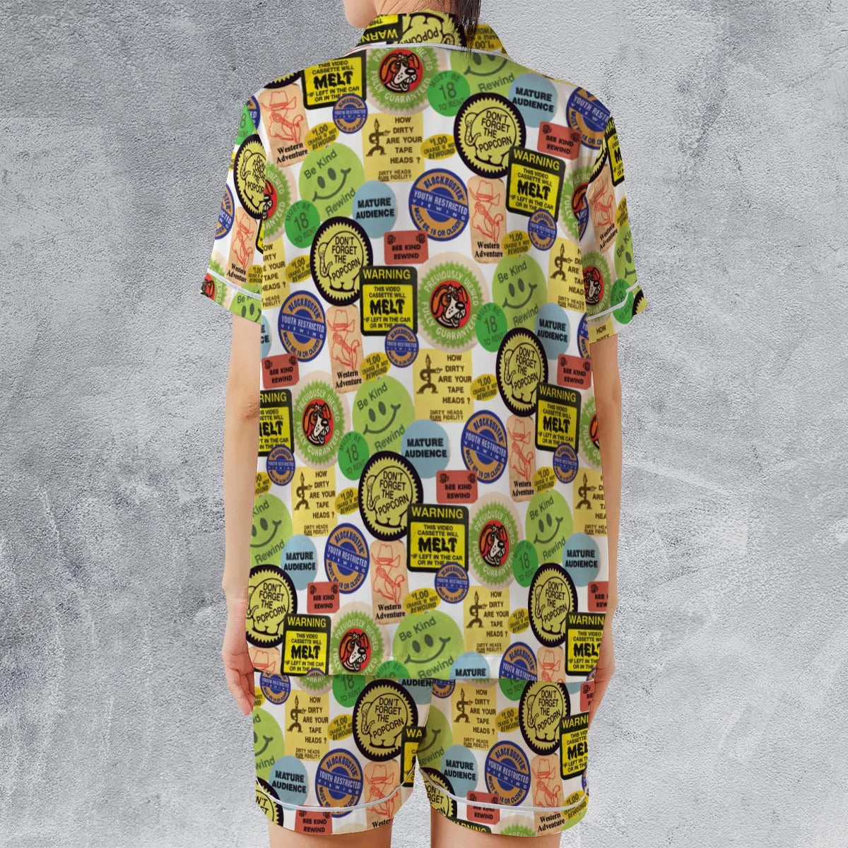 Satin Short-Sleeve Pajamas Set - U9D6KJ9S