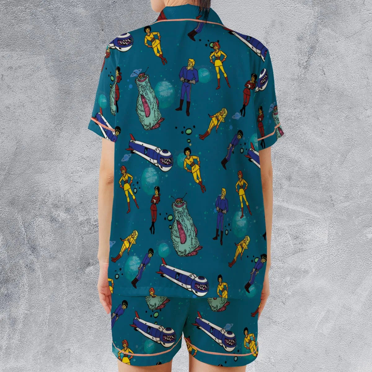 Satin Short-Sleeve Pajamas Set - NE8QS6PB