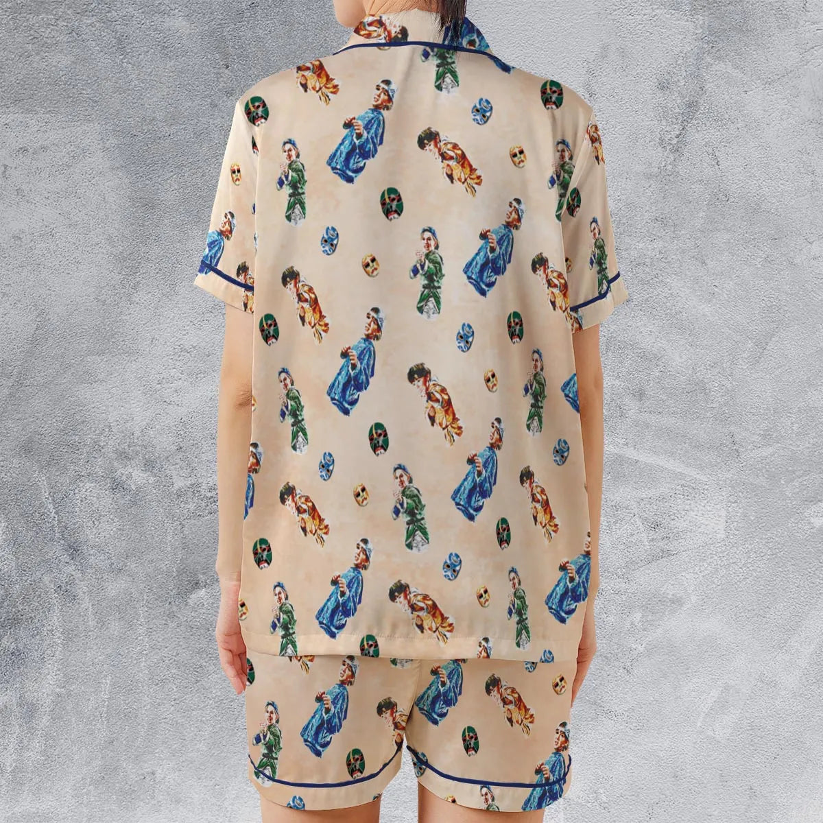Satin Short-Sleeve Pajamas Set - VGEQK9CA