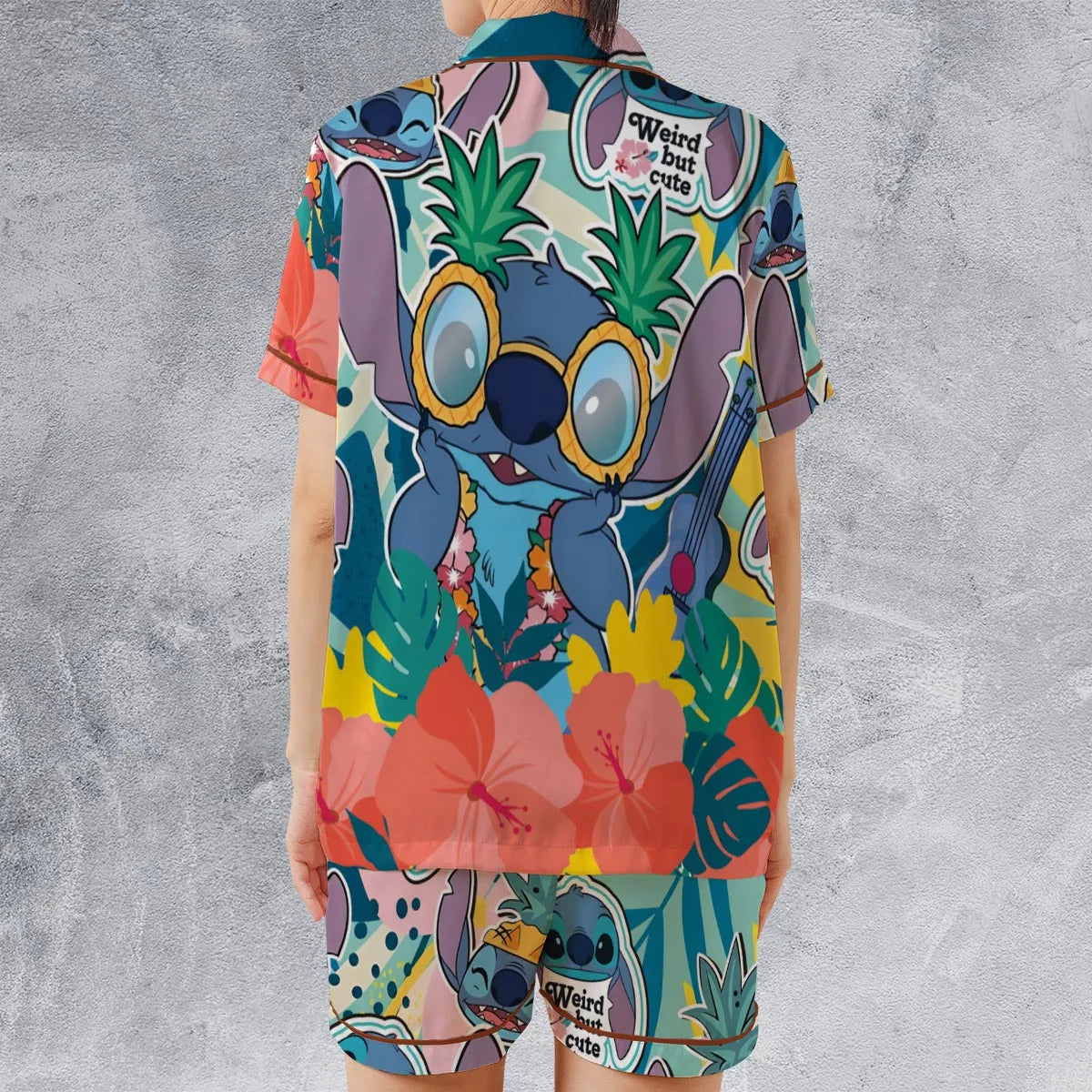Satin Short-Sleeve Pajamas Set - 6JJCYFSB