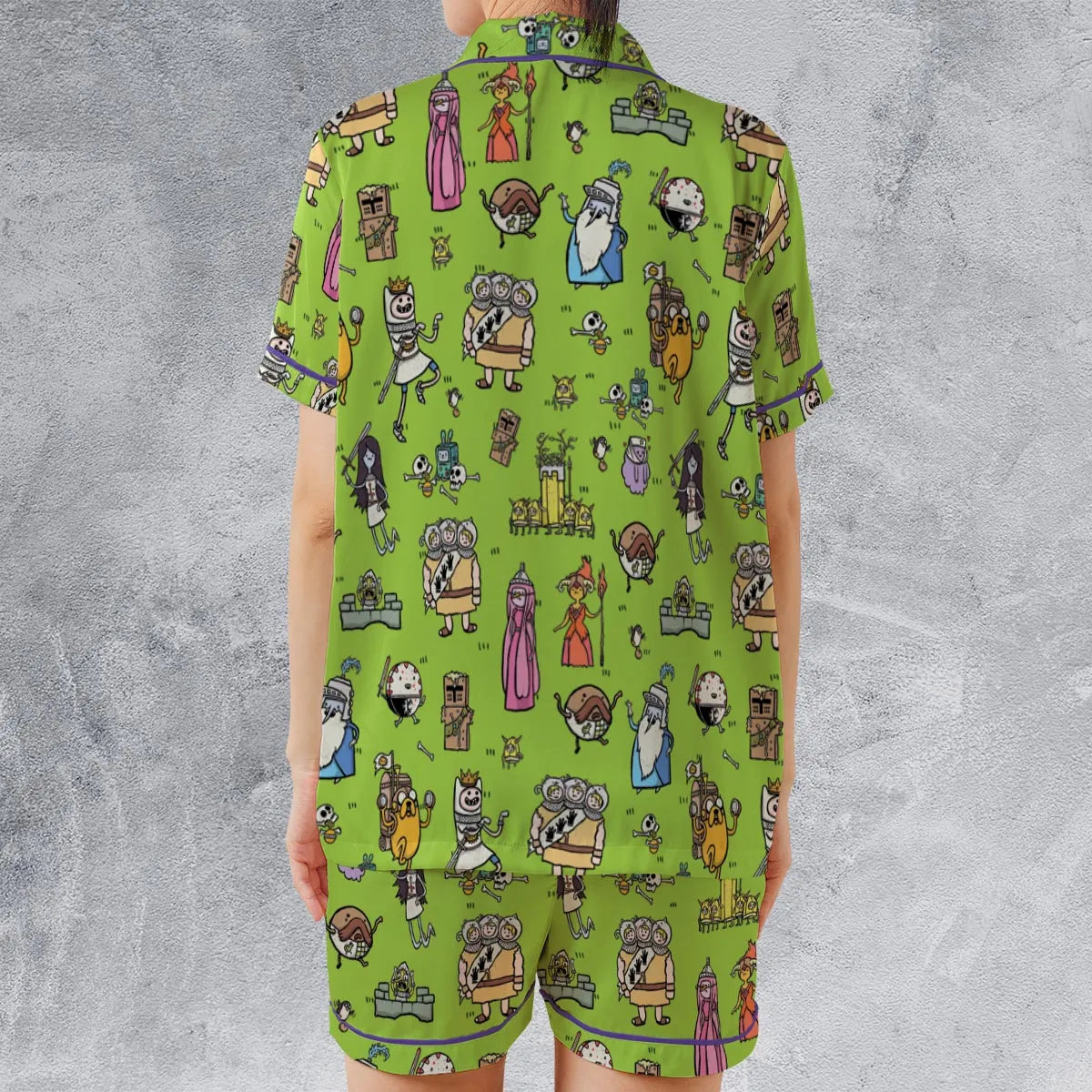 Satin Short-Sleeve Pajamas Set - J4BL5VKC