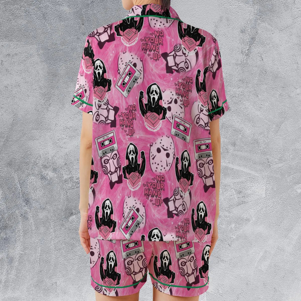 Satin Short-Sleeve Pajamas Set - E1FMG8PX