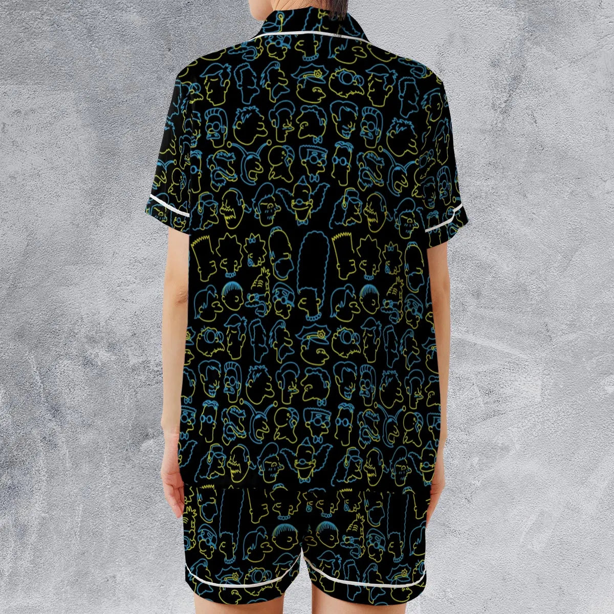 Satin Short-Sleeve Pajamas Set - CPEKRLQS