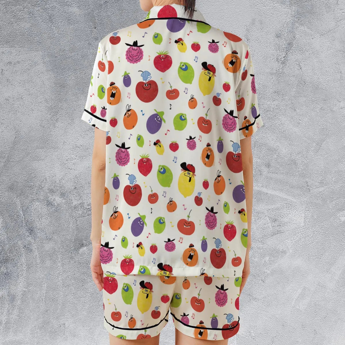Satin Short-Sleeve Pajamas Set - CQUZJ93Q