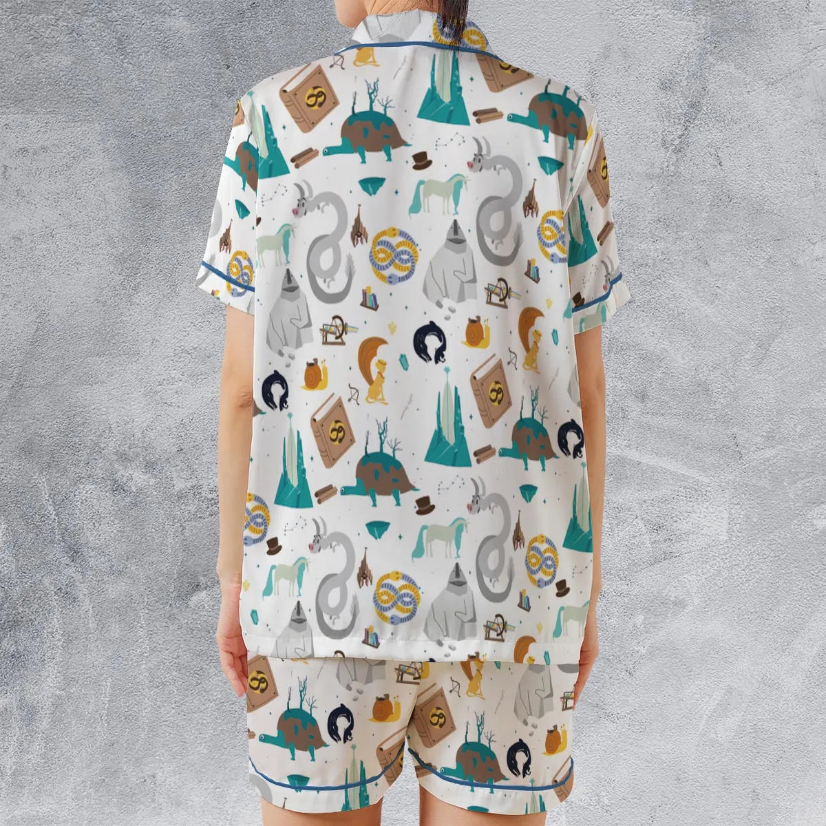 Satin Short-Sleeve Pajamas Set - 4J4Z5WTC