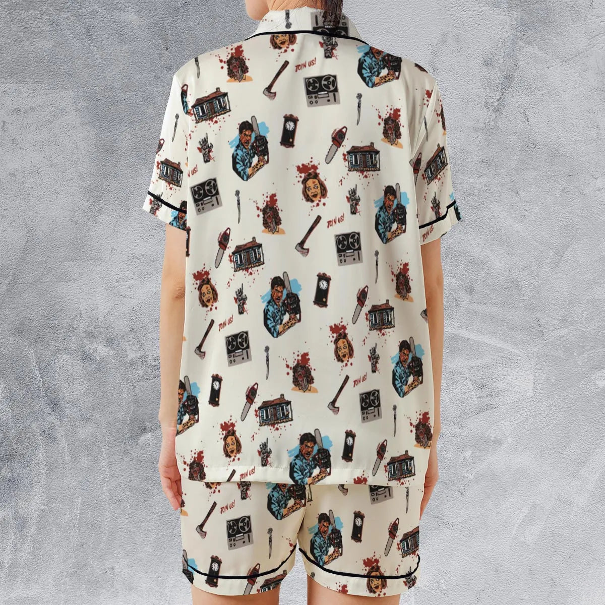 Satin Short-Sleeve Pajamas Set - FTLSHUV7