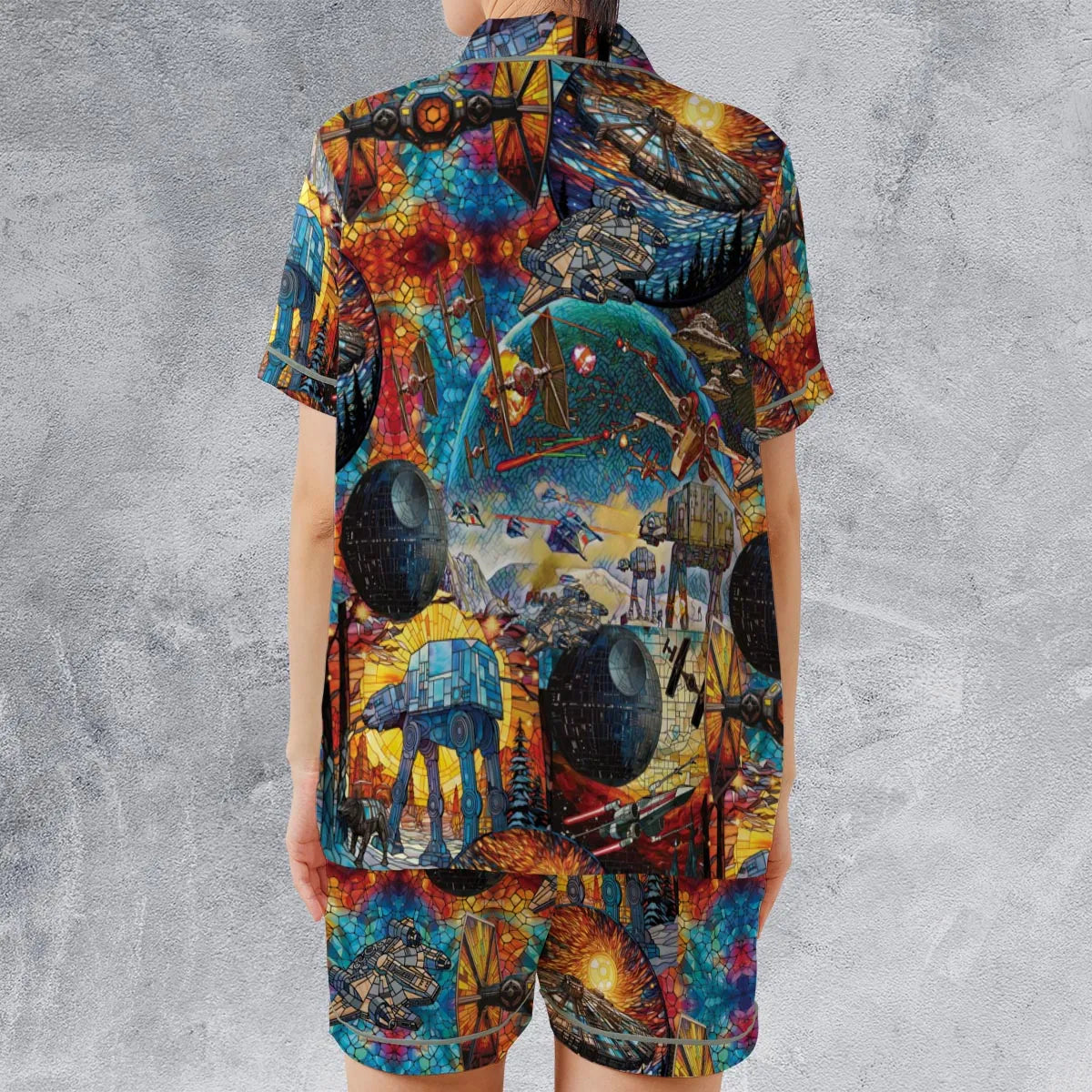 Satin Short-Sleeve Pajamas Set - SZ1NMB3V