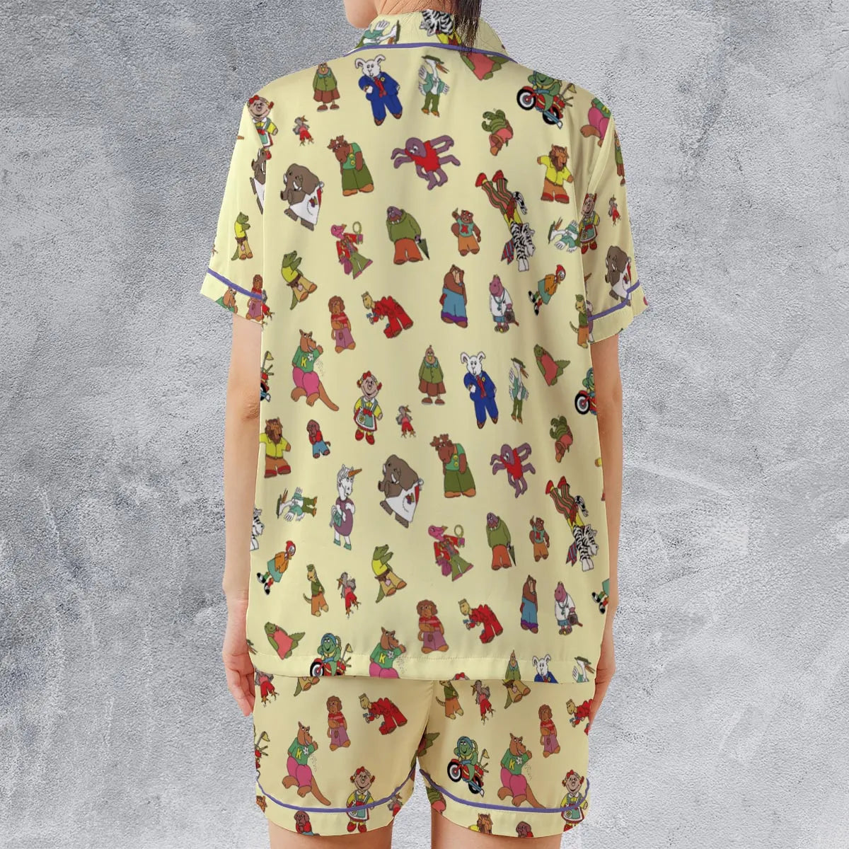 Satin Short-Sleeve Pajamas Set - NGG31PVA