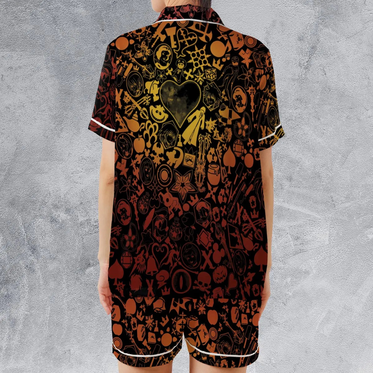 Satin Short-Sleeve Pajamas Set - JVNL16KN