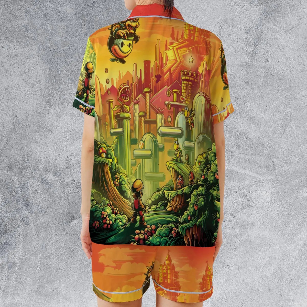 Satin Short-Sleeve Pajamas Set - R51HL9DB