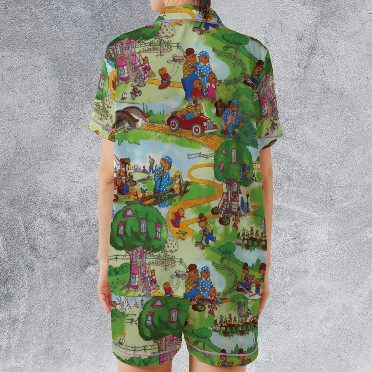 Satin Short-Sleeve Pajamas Set - KM7PU7JC