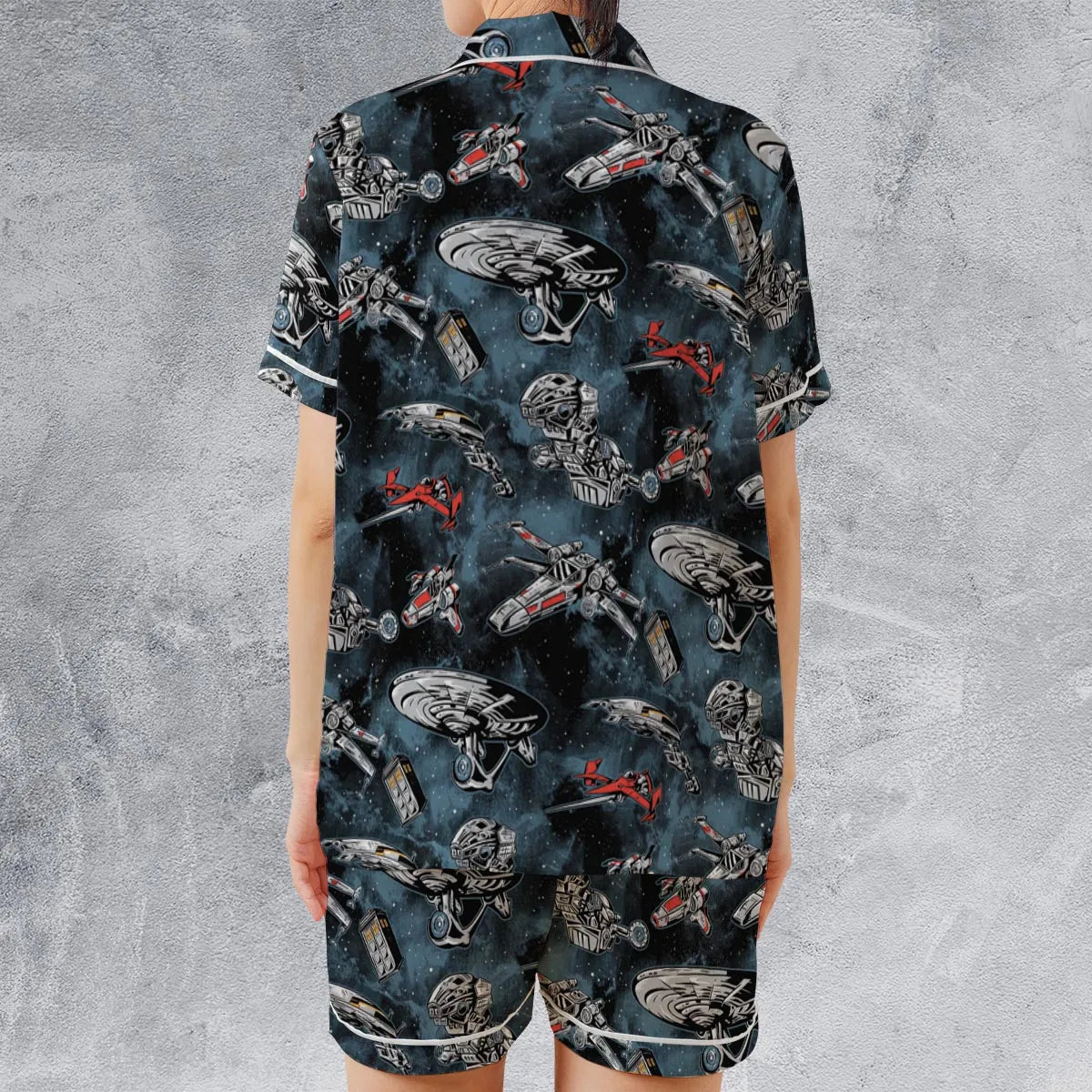 Satin Short-Sleeve Pajamas Set - GC4HJKQC