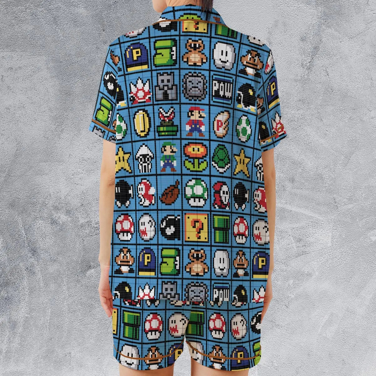 Satin Short-Sleeve Pajamas Set - 3YQK22S4
