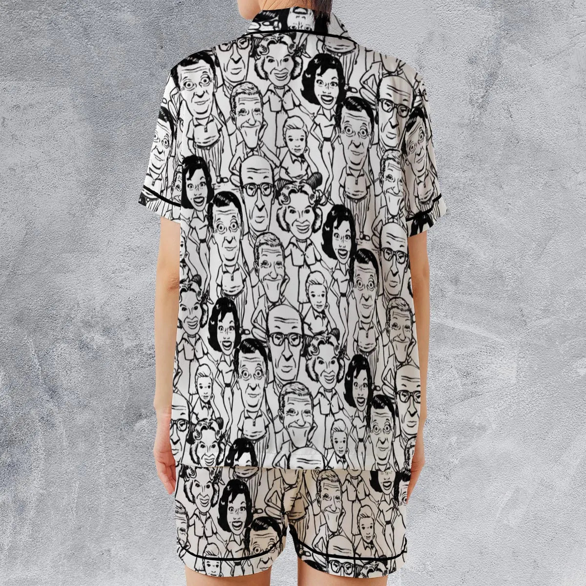Satin Short-Sleeve Pajamas Set - HJGFF1V4