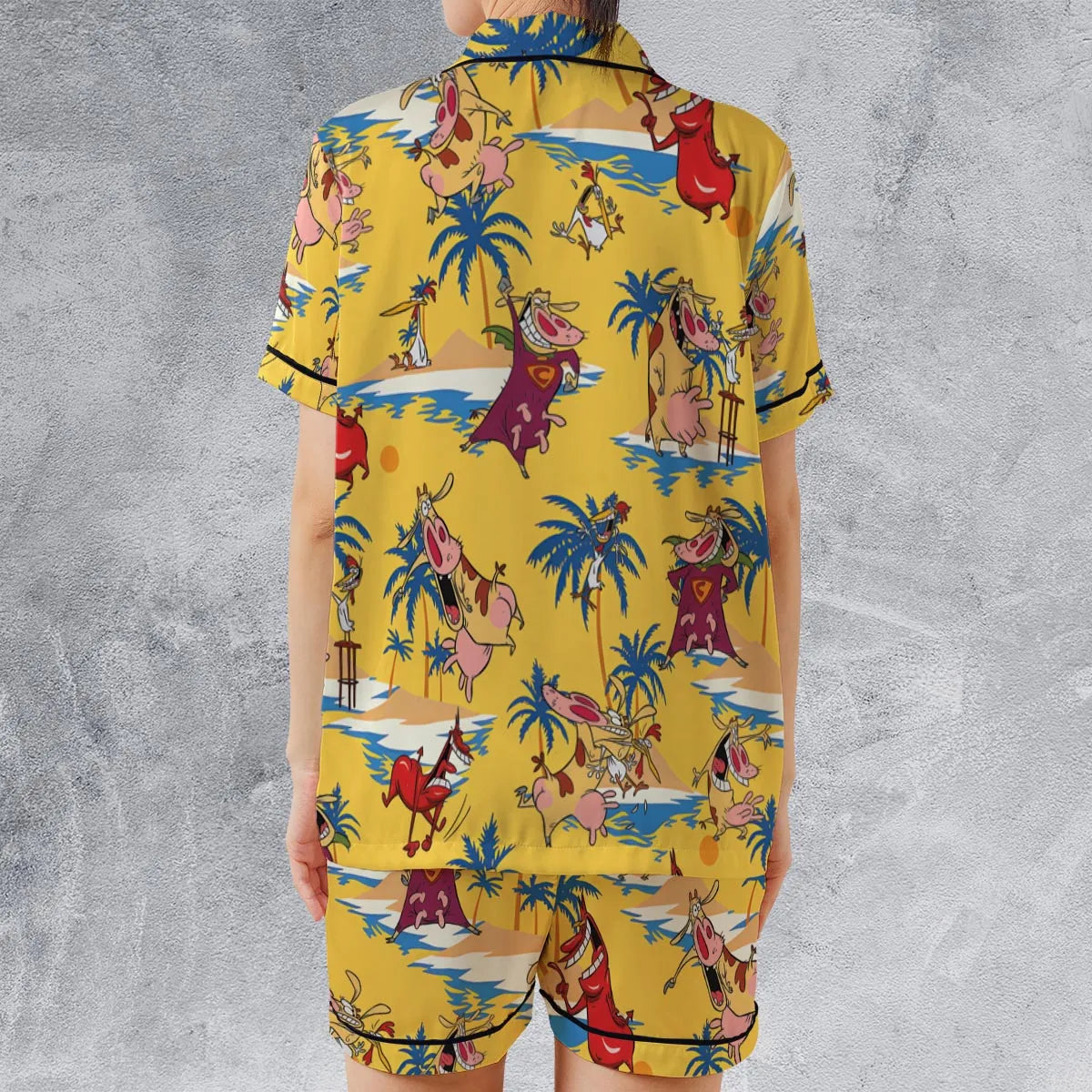 Satin Short-Sleeve Pajamas Set - LMY99QYK