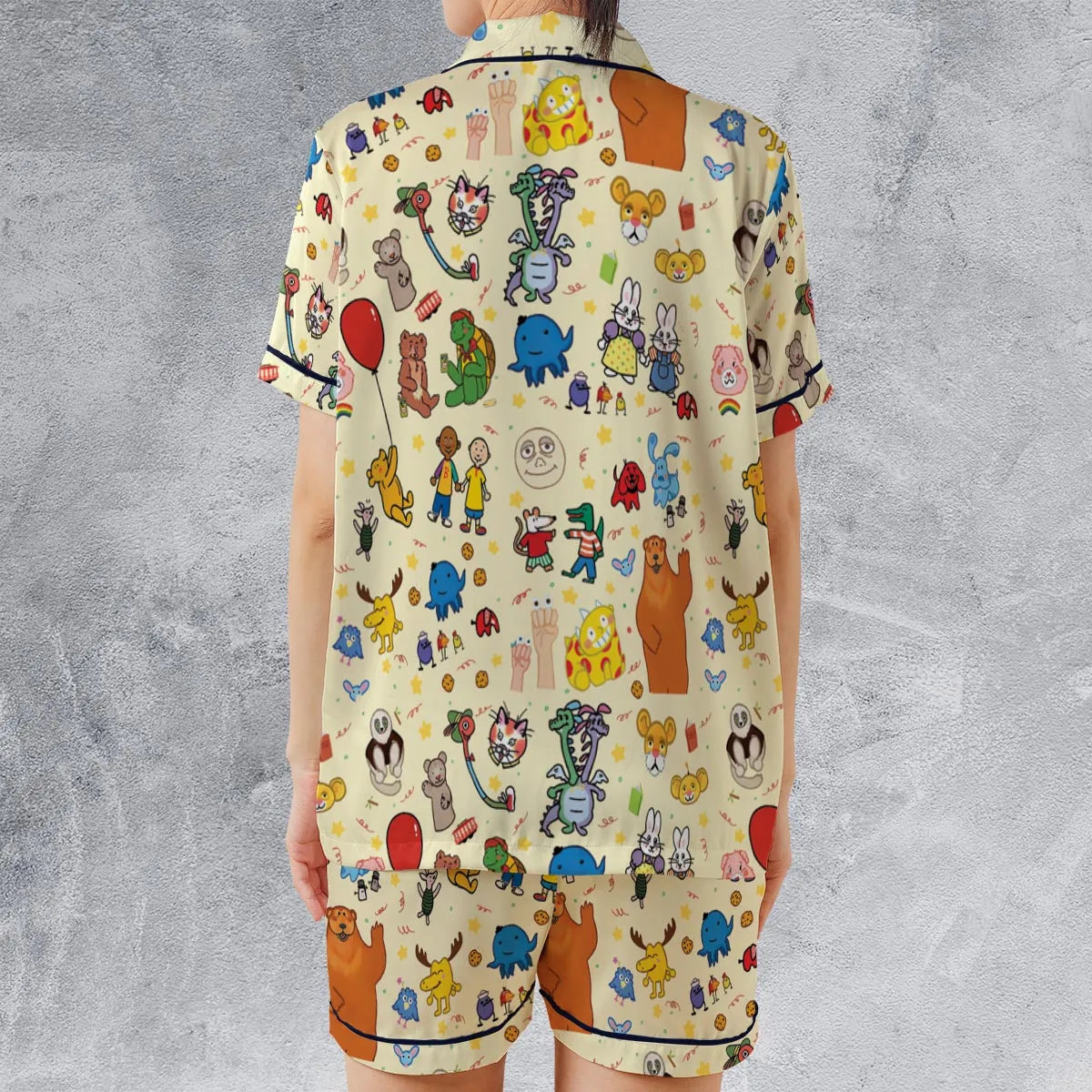 Satin Short-Sleeve Pajamas Set - P21YC7CL
