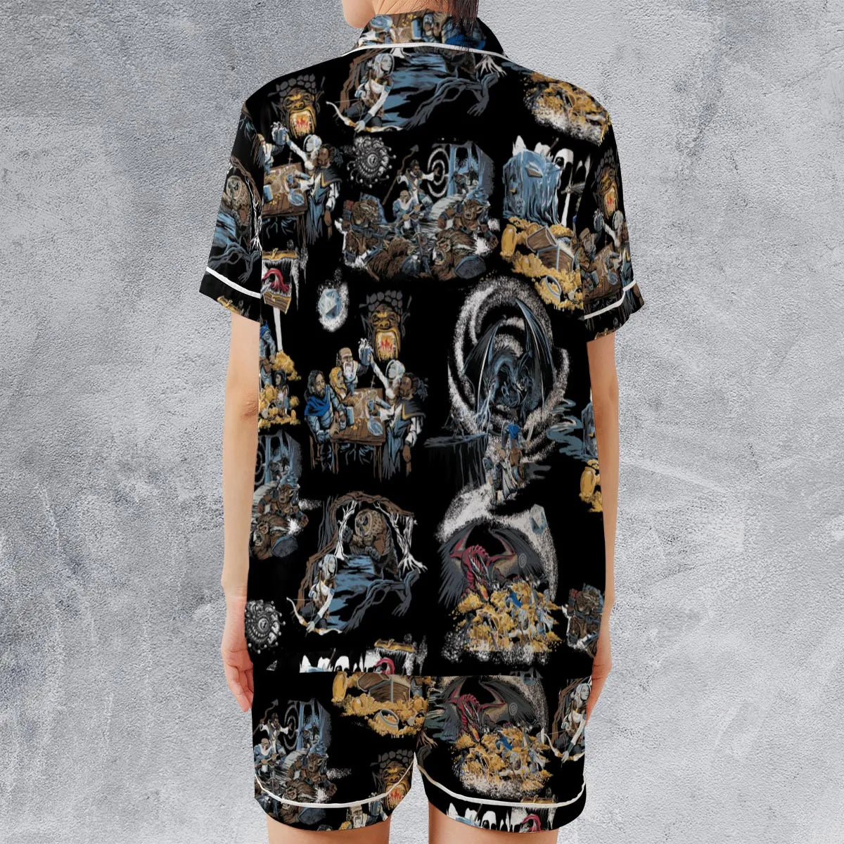 Satin Short-Sleeve Pajamas Set - RWG6TZFZ
