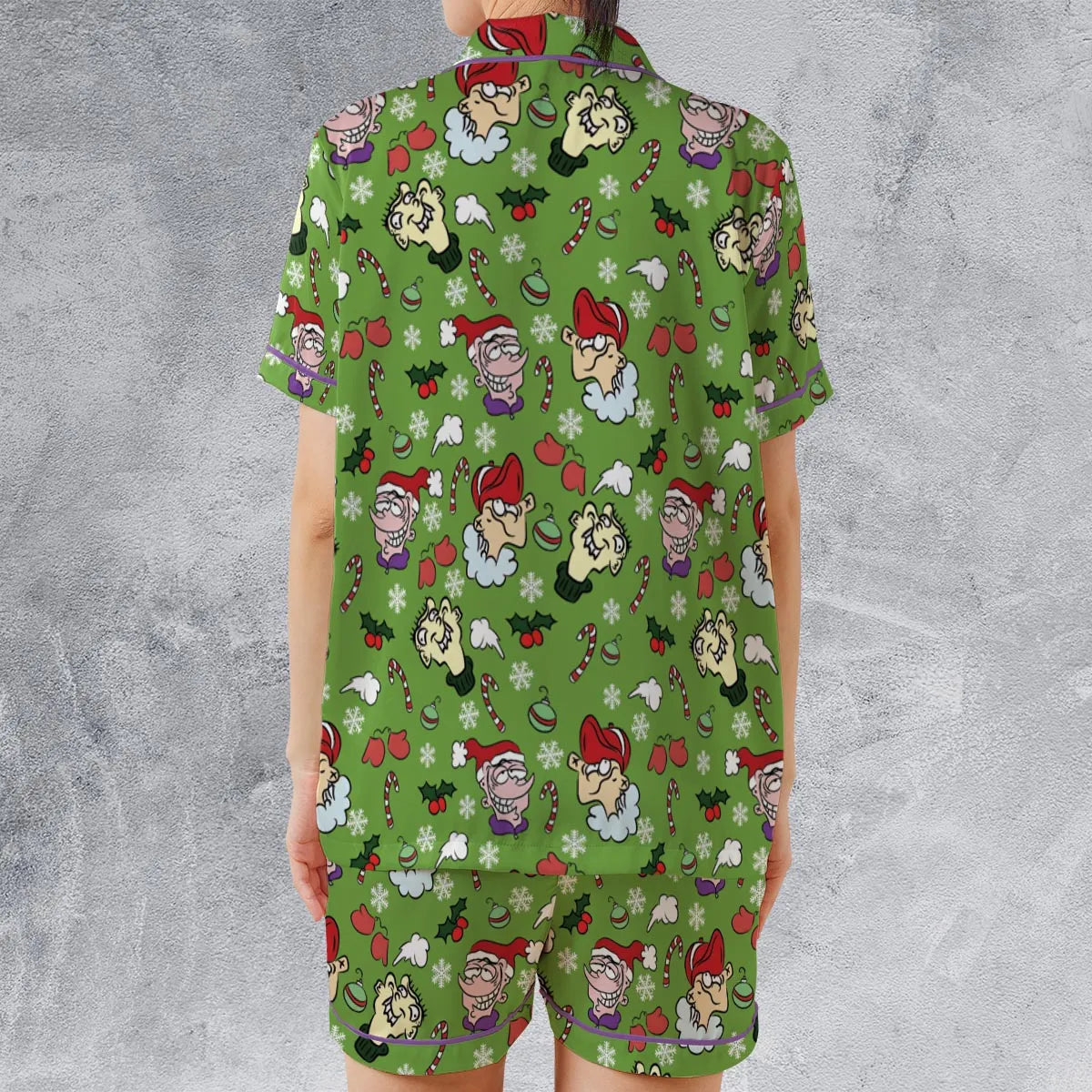 Satin Short-Sleeve Pajamas Set - 5B8DH7E7