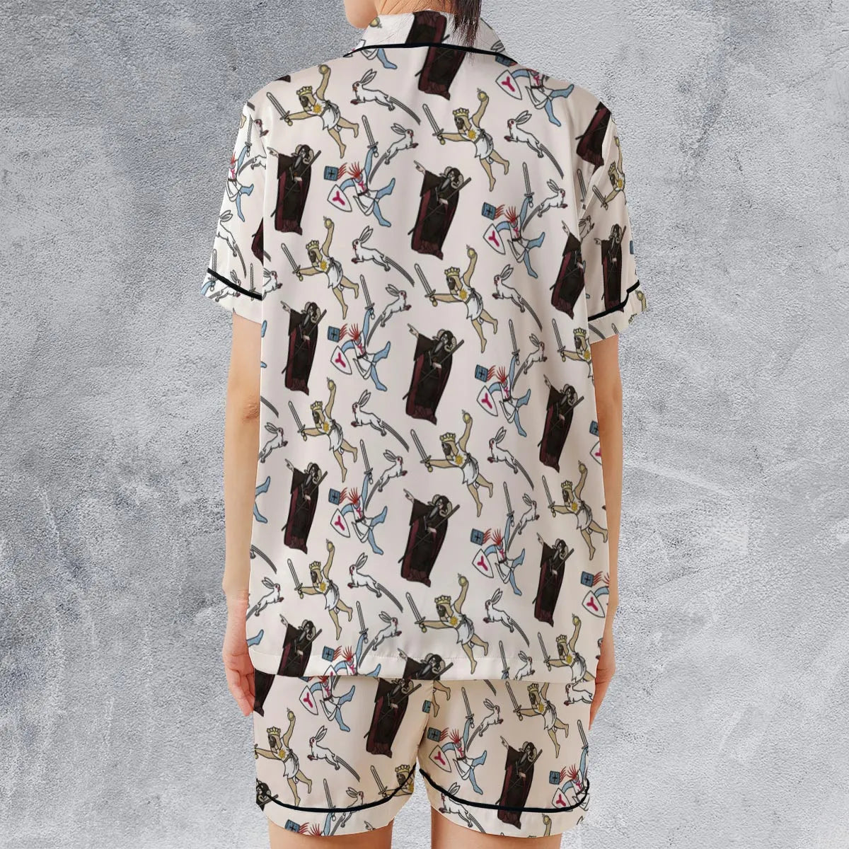 Satin Short-Sleeve Pajamas Set - 5ZSRNFH5