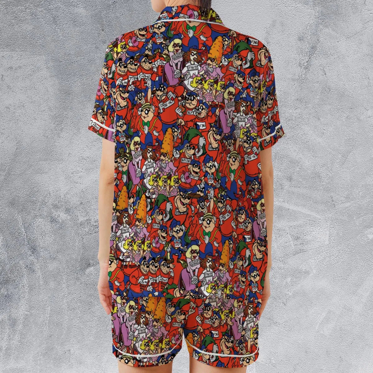 Satin Short-Sleeve Pajamas Set - JCECGNJM