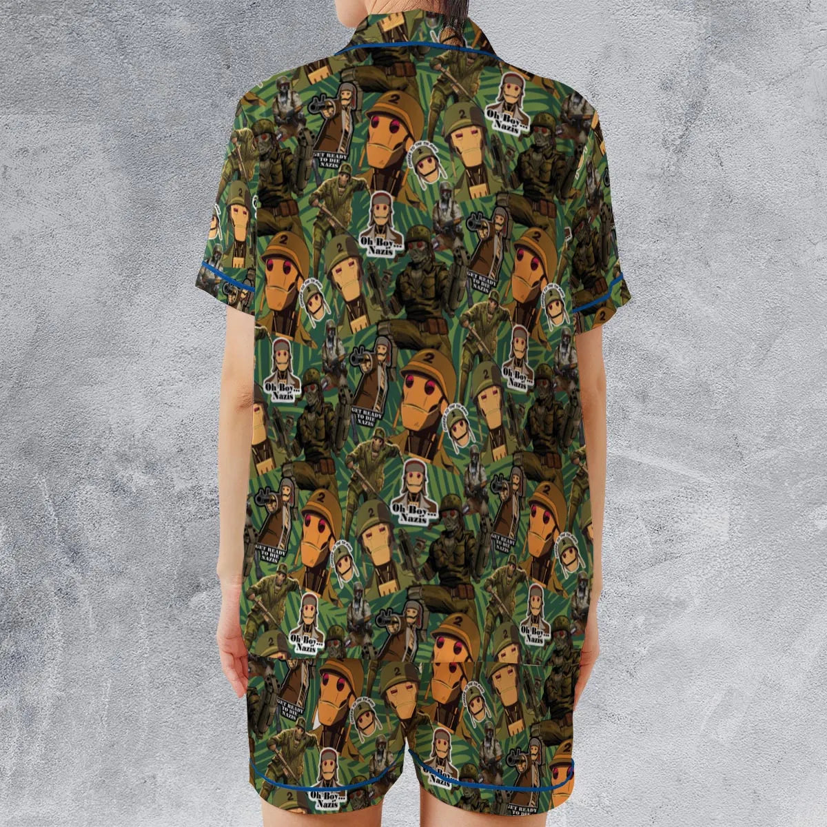 Satin Short-Sleeve Pajamas Set - 8HD95CTE