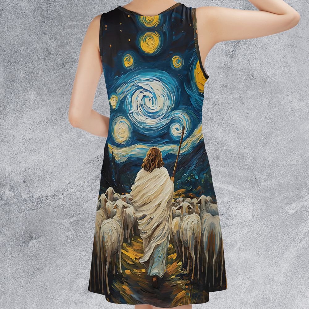 Shepherd Sheep Starry Night -  - 2