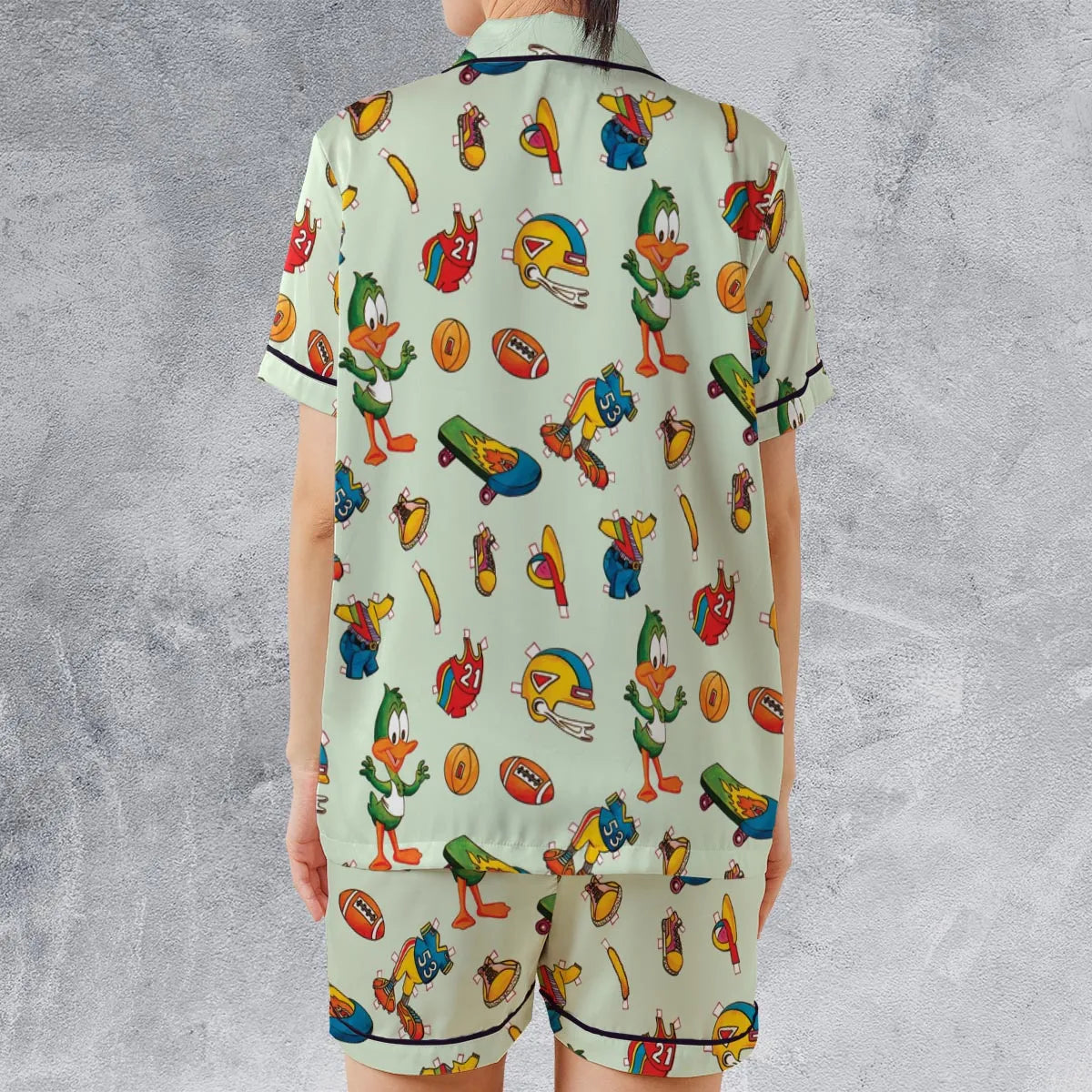 Satin Short-Sleeve Pajamas Set - B71UCR7U