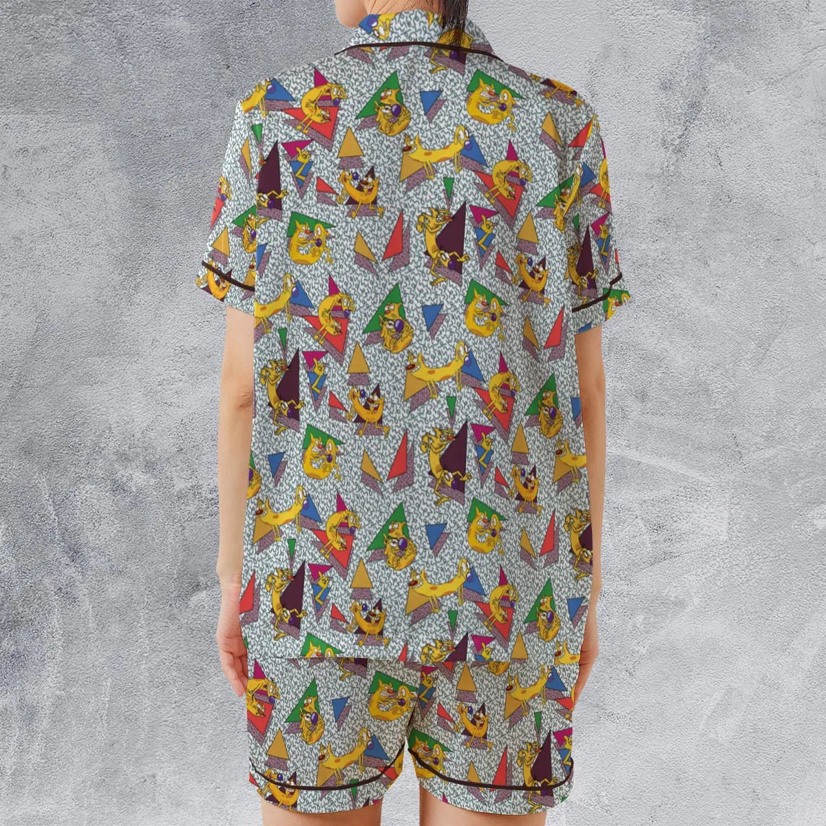 Satin Short-Sleeve Pajamas Set - BZGXLSGV