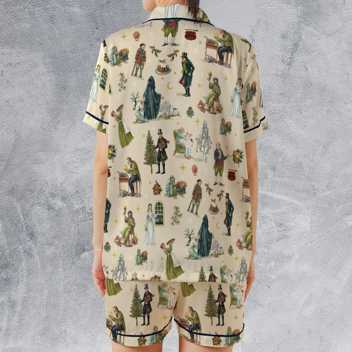 Satin Short-Sleeve Pajamas Set - Y16SKV9Q