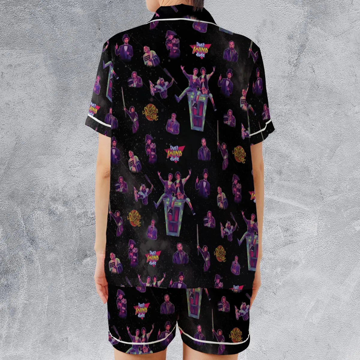 Satin Short-Sleeve Pajamas Set - UJP3TVDK