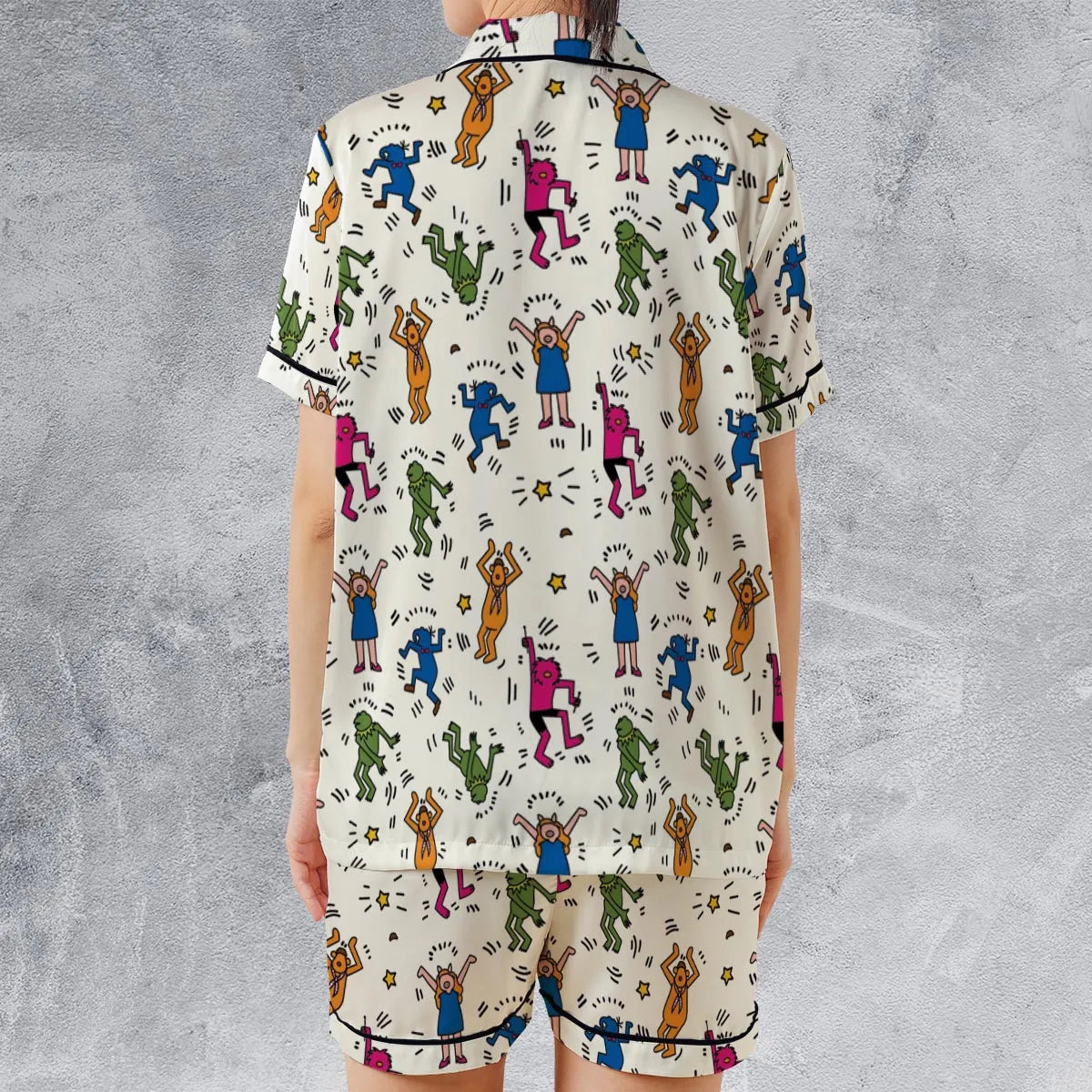 Satin Short-Sleeve Pajamas Set - QS5LHD4C
