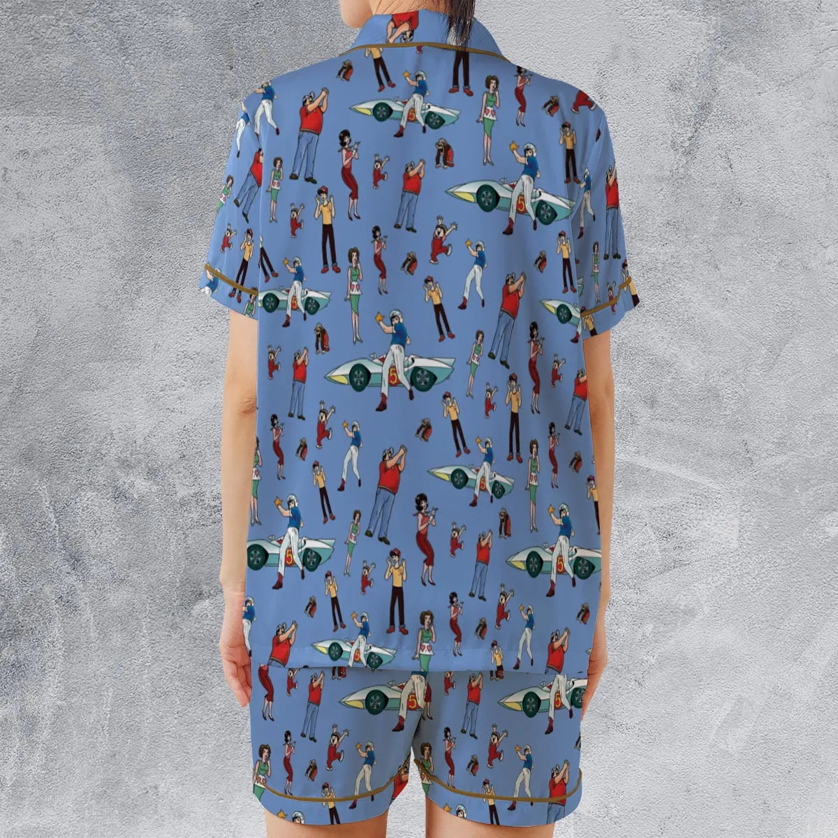 Satin Short-Sleeve Pajamas Set - 7AW9HFXY