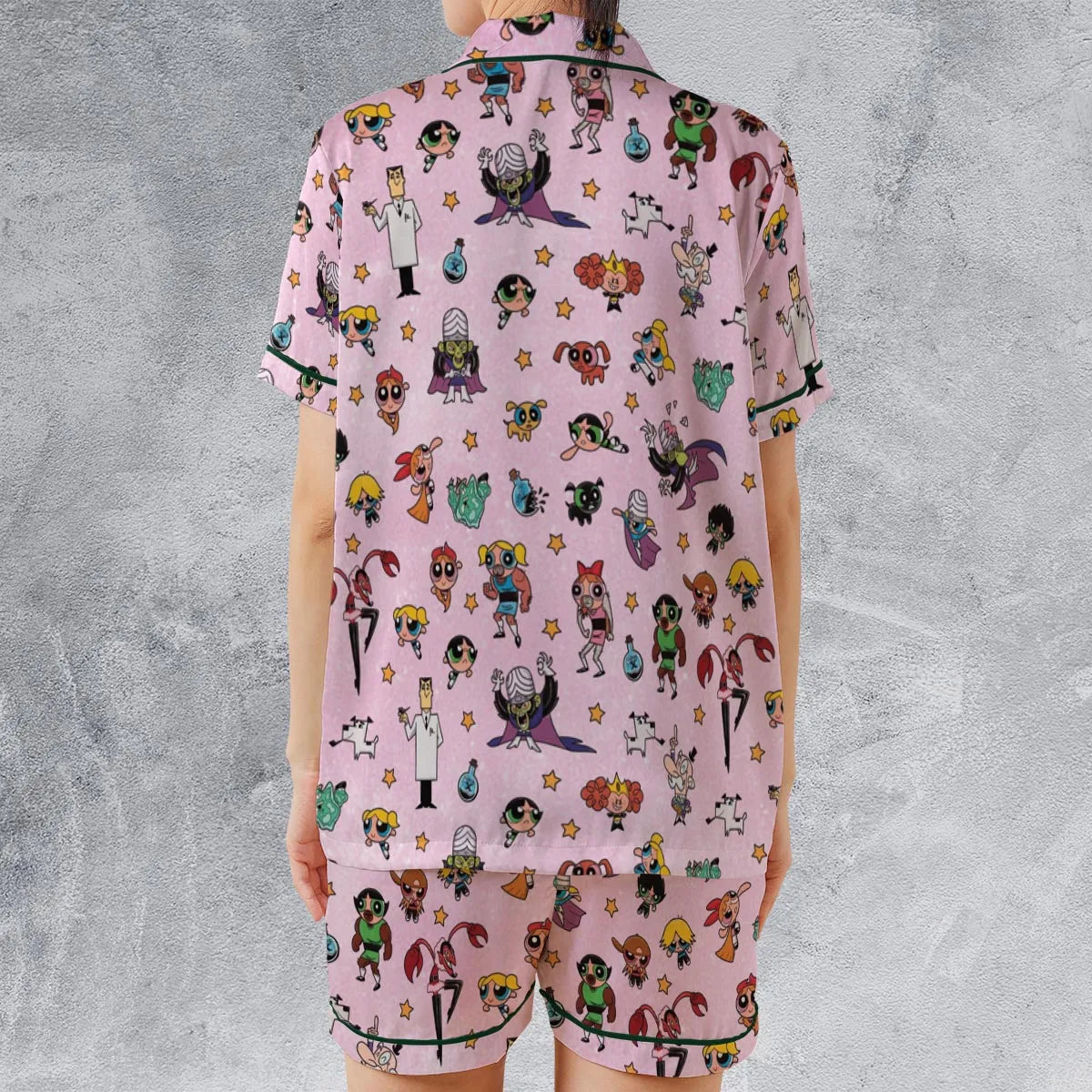 Satin Short-Sleeve Pajamas Set - 66W25VW3