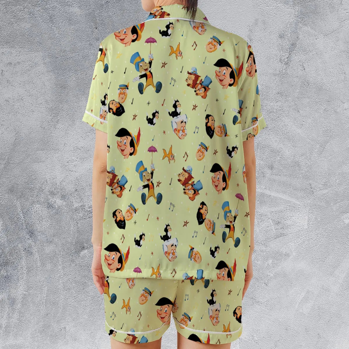 Satin Short-Sleeve Pajamas Set - J9ZYZ97A
